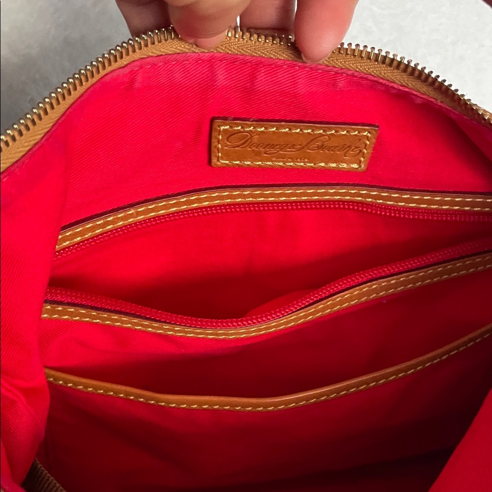 Dooney & Bourke Navy and Tan Shoulder Bag - Picture 8 of 13